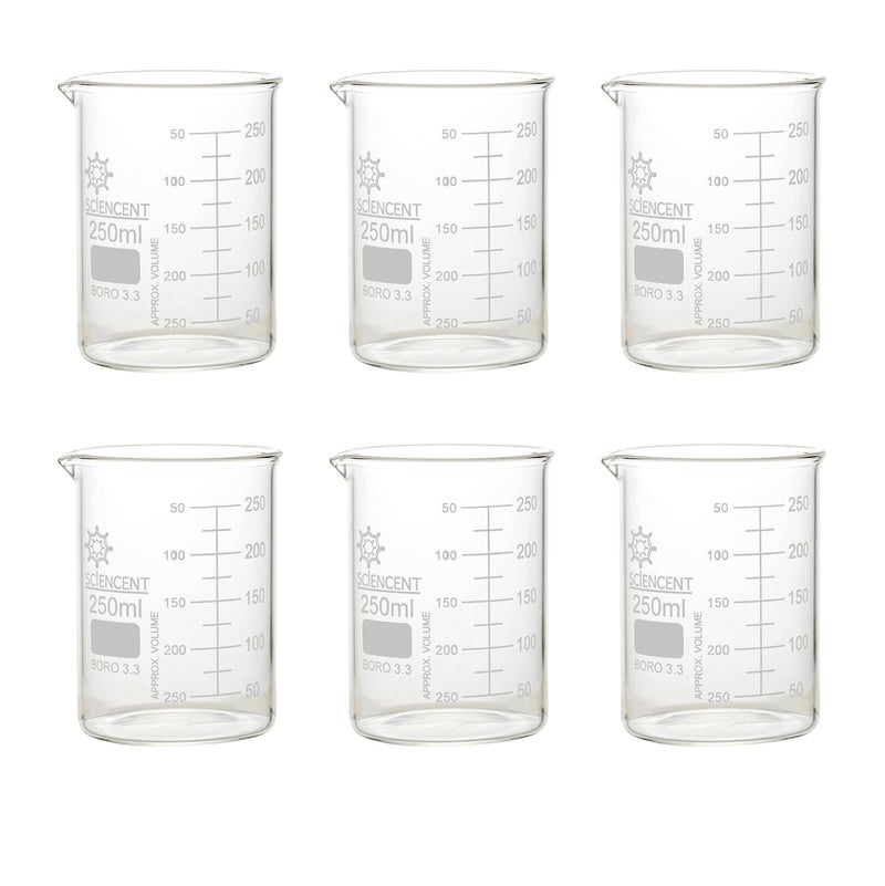SCIENCENT WITH DEVICE Sciencent Glass Beaker Sets (250mlX6) - Image 1